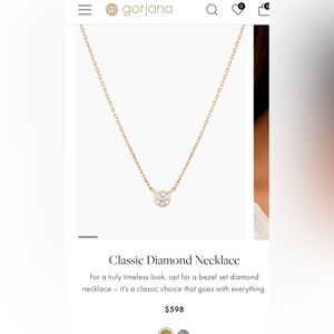 Gorjana Classic Diamond Necklace, .110 carat, 3mm diamond, 14k gold